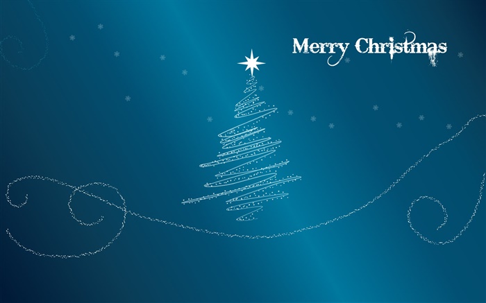 Joyeux Noël, la conception créative, arbre, étoile, fond bleu Fonds d'écran, image