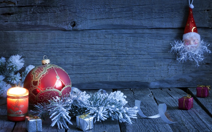 Joyeux Noël, décoration, cadeaux, bougies, boules Fonds d'écran, image