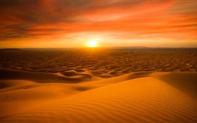 Maroc, le désert du Sahara, le sable, coucher de soleil HD Fonds d'écran