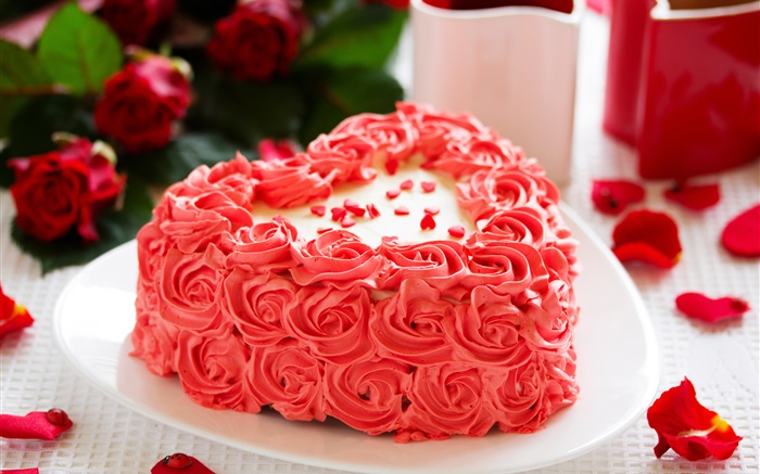 Rose fleurs, des gâteaux, des pétales Fonds d'écran, image