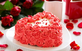 Rose fleurs, des gâteaux, des pétales HD Fonds d'écran