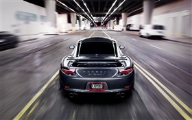 Gris voiture, la vitesse, le flou de Porsche 911 Carrera HD Fonds d'écran