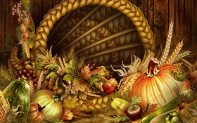 Thanksgiving thème, légumes et fruits HD Fonds d'écran