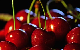 Cherries close-up, tentateur rouge HD Fonds d'écran