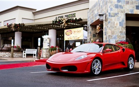 Ferrari F430 supercar rouge, rue