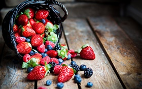 fruits frais, fruits rouges, fraises, framboises, mûres, myrtilles HD Fonds d'écran