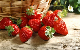 fraises fraîches, rouge, panier