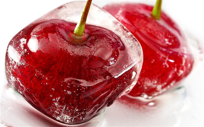 Frozen cerise, glace, eau, fruits rouges Fonds d'écran, image