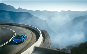 Lamborghini Aventador LP750-4 supercar bleu, haute vitesse HD Fonds d'écran
