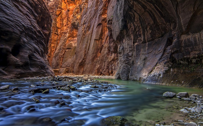 Rivière, Grotte, Canyon, pierres Fonds d'écran, image