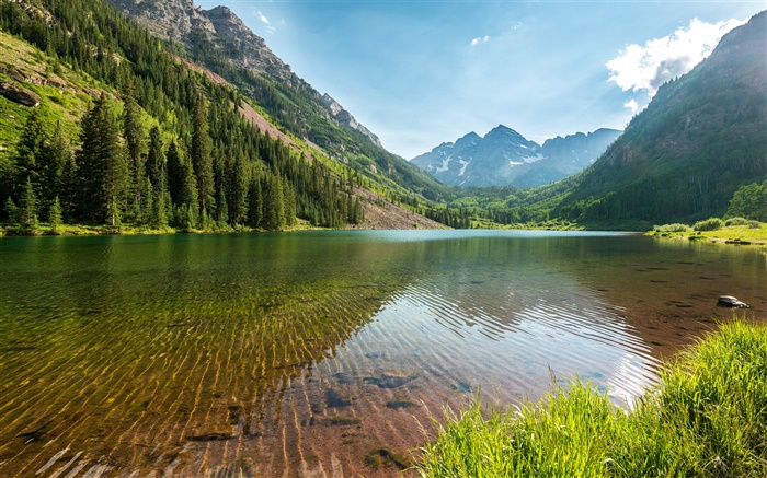 Etats-Unis, le Colorado, la nature paysage, montagnes, forêt, lac, arbres Fonds d'écran, image