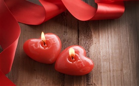 Jour, coeurs d'amour, romantique, la Saint-Valentin bougie