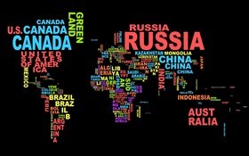 Carte du monde, pays, texte, conception créative HD Fonds d'écran
