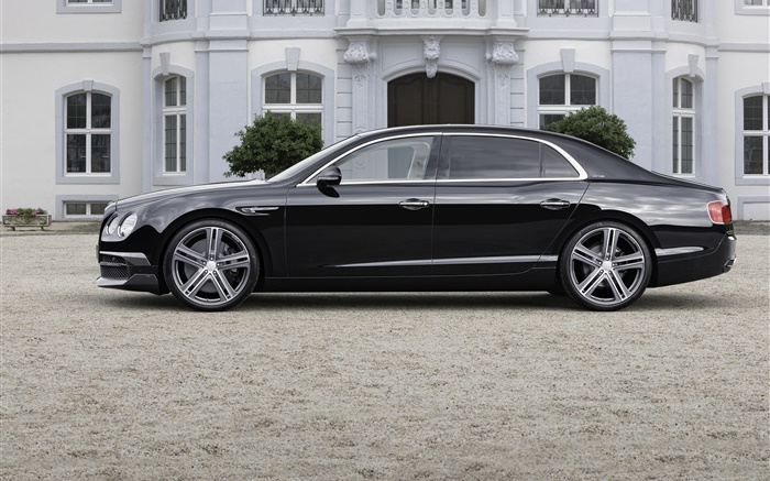 2015 Bentley Continental voiture noire vue de côté Fonds d'écran, image