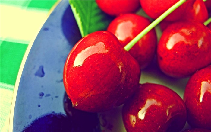 cerises rouges close-up, des fruits frais Fonds d'écran, image