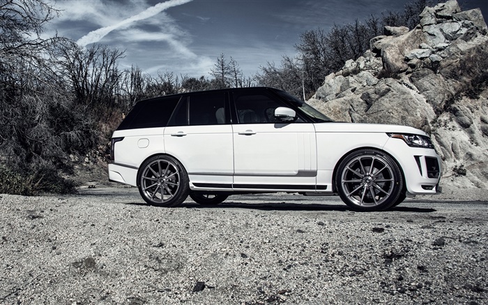 2015 Land Rover Range Rover voiture blanche vue de côté Fonds d'écran, image