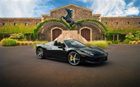 Ferrari supercar noir, maison HD Fonds d'écran