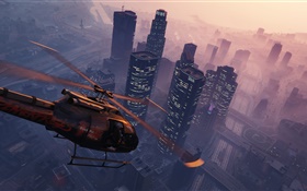 Grand Theft Auto V, GTA 5, jeu PC, hélicoptère HD Fonds d'écran