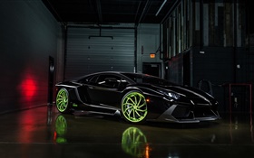 Lamborghini Aventador LP700-4 supercar noir, nuit HD Fonds d'écran