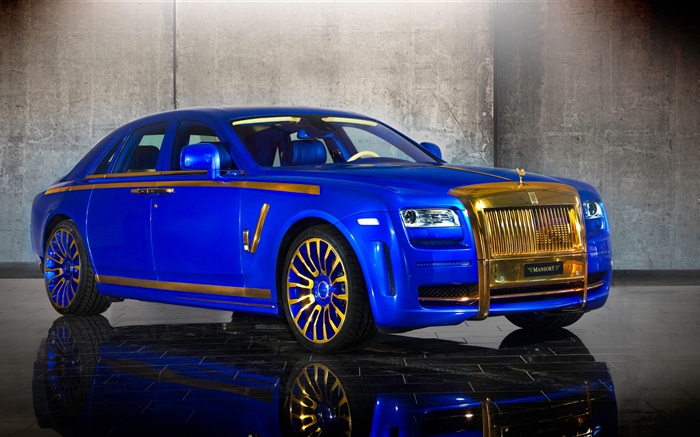 Mansory Rolls-Royce fantôme voiture bleue de luxe Fonds d'écran, image