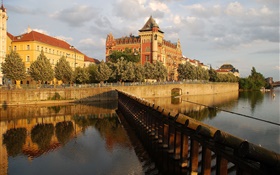 Prague, République tchèque, Palais, rivière, maison