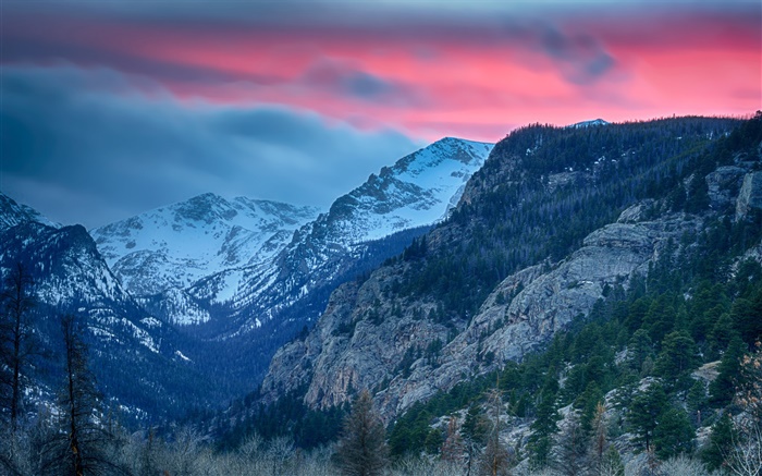 Rocky Mountain National Park, Colorado, États-Unis, les montagnes, les arbres Fonds d'écran, image
