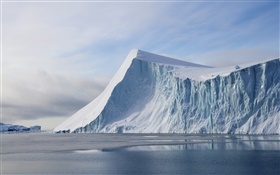 Mer, glace glacier, froid, nuages HD Fonds d'écran