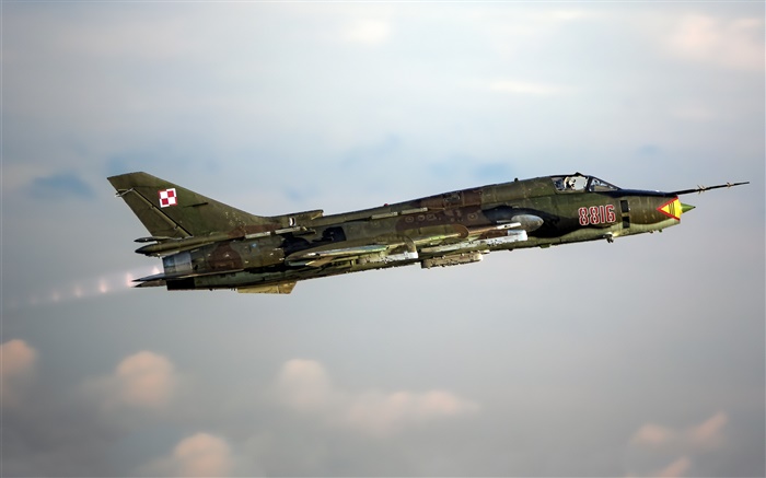 Su-22 combattant, bombardier, volant dans le ciel Fonds d'écran, image