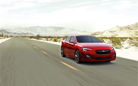 Subaru Impreza vitesse voiture rouge HD Fonds d'écran
