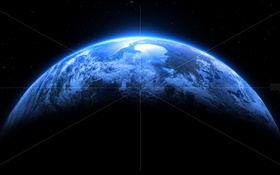 Blue planet, des lignes blanches HD Fonds d'écran