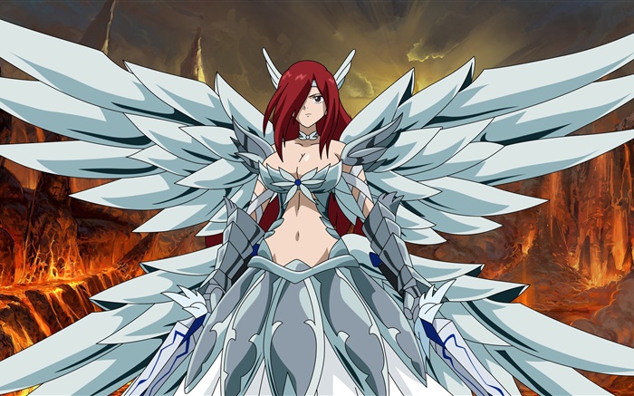 Erza Scarlet, ailes, anime girl Fonds d'écran, image