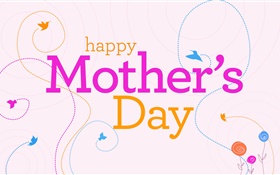 Happy Mothers Day, vecteur photos, des fleurs, des oiseaux HD Fonds d'écran