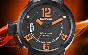Jack Pierre, montre, orange et noir