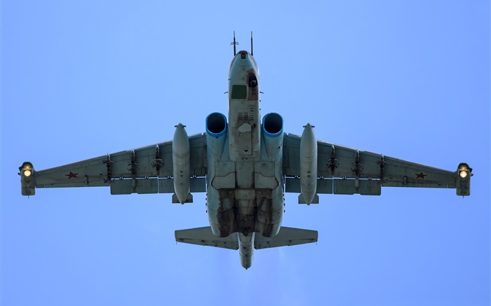 Sukhoi Su-25, vol de combat subsonique, vue de dessous Fonds d'écran, image