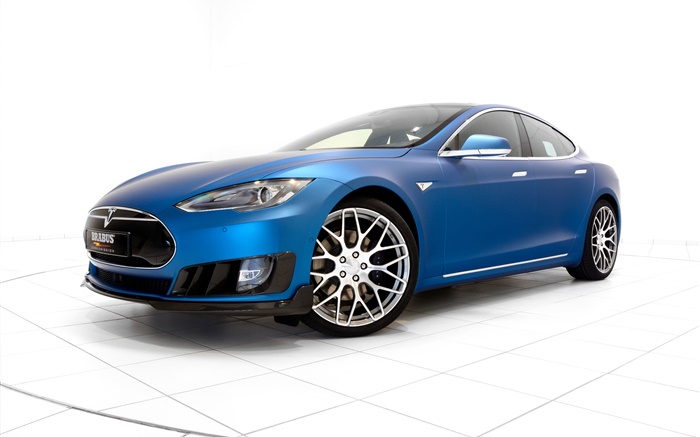 voiture électrique bleu 2015 Brabus Tesla Model Fonds d'écran, image