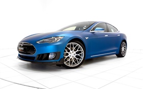 voiture électrique bleu 2015 Brabus Tesla Model