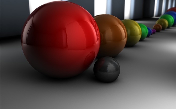 boules 3D, des couleurs différentes Fonds d'écran, image