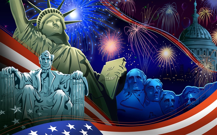 Jour de l'Indépendance américaine, le thème de l'art images, vecteur Fonds d'écran, image