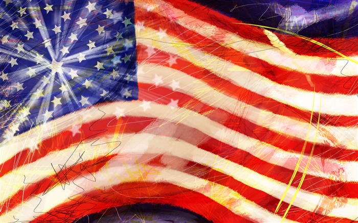 drapeau américain, des peintures d'art Fonds d'écran, image