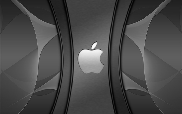 Logo Apple, fond métallique Fonds d'écran, image