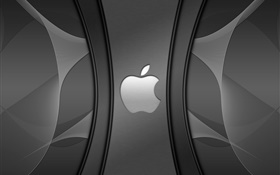 Logo Apple, fond métallique