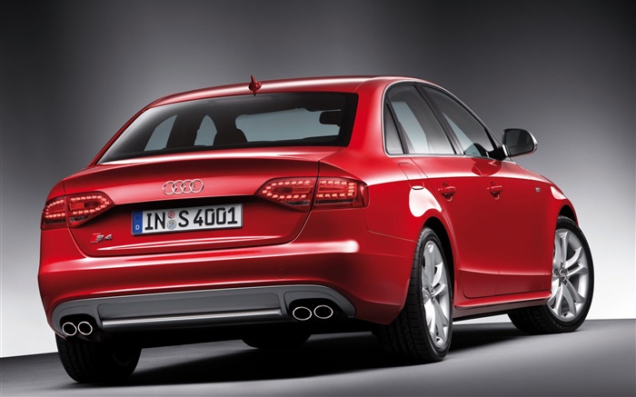 Audi S4 vue arrière de voiture rouge Fonds d'écran, image