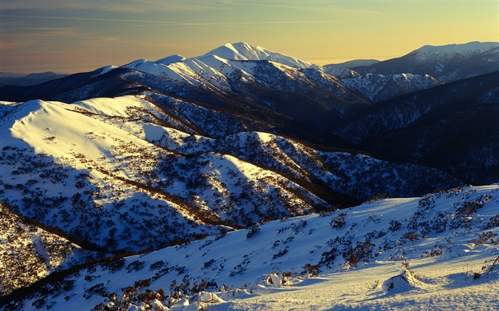 Australie, montagnes, neige, pente Fonds d'écran, image