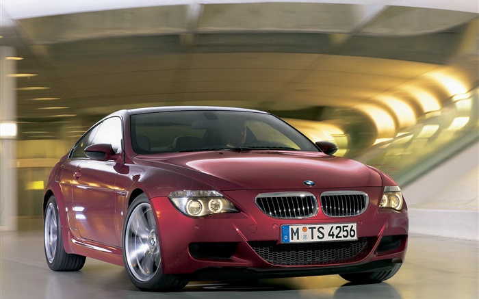 BMW M6 voiture rouge devant vue Fonds d'écran, image