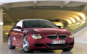 BMW M6 voiture rouge devant vue
