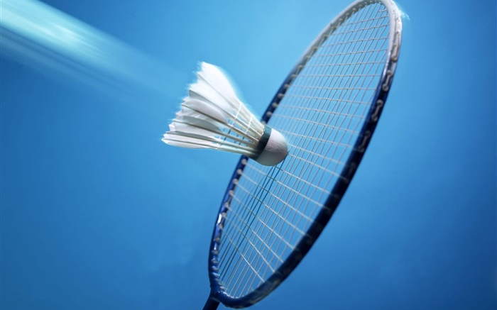 Badminton et raquette, fond bleu Fonds d'écran, image