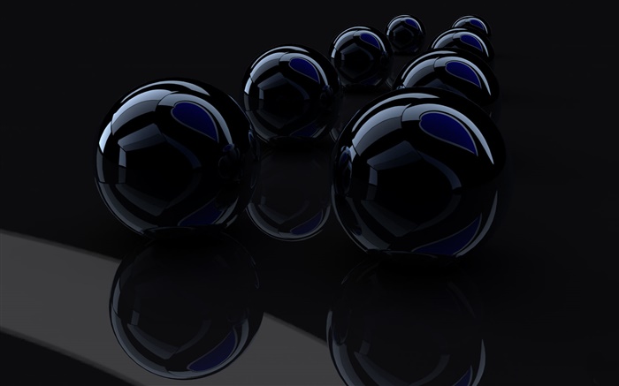 boules noires 3D Fonds d'écran, image