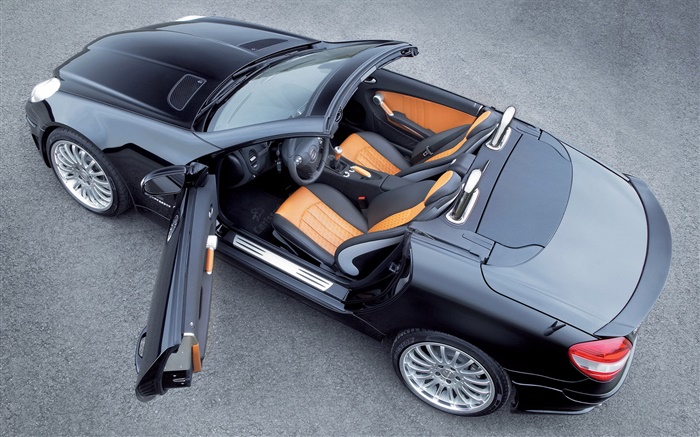 Noir Mercedes-Benz haut de voiture vue, porte ouverte Fonds d'écran, image