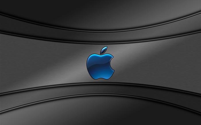 Blue Apple logo, fond gris Fonds d'écran, image