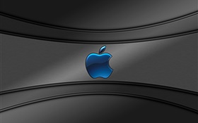 Blue Apple logo, fond gris